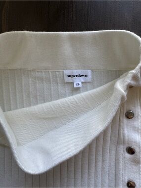 superdown Ribbed Button Skirt